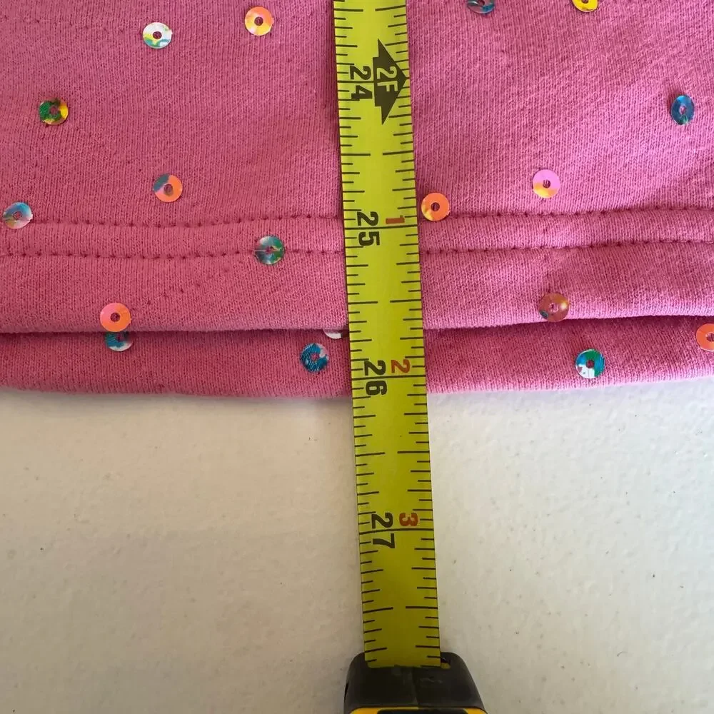 Queen of Sparkles Pink Sleeveless Mini Dress With Shoulder Pads Girls Size Small